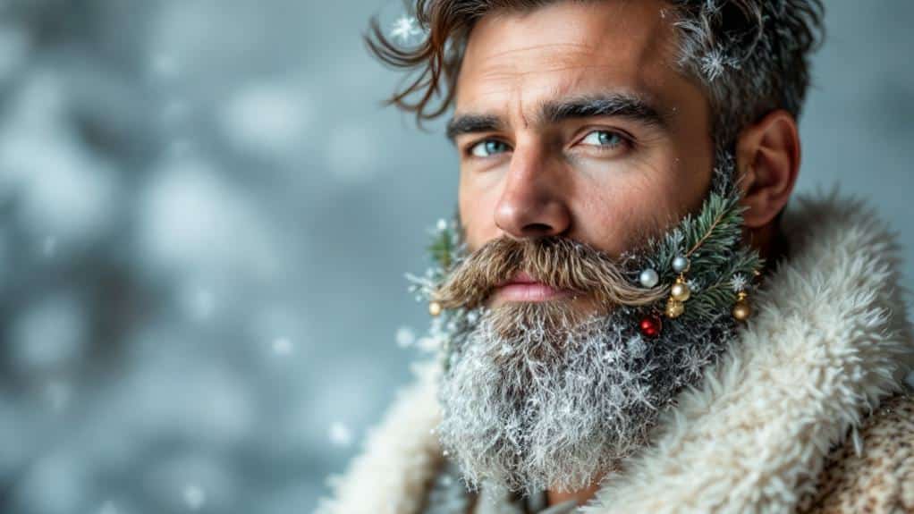 festive facial hair art